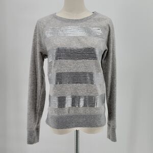 Mossimo Supply Co french terry gray heather sequin sweatshirt small